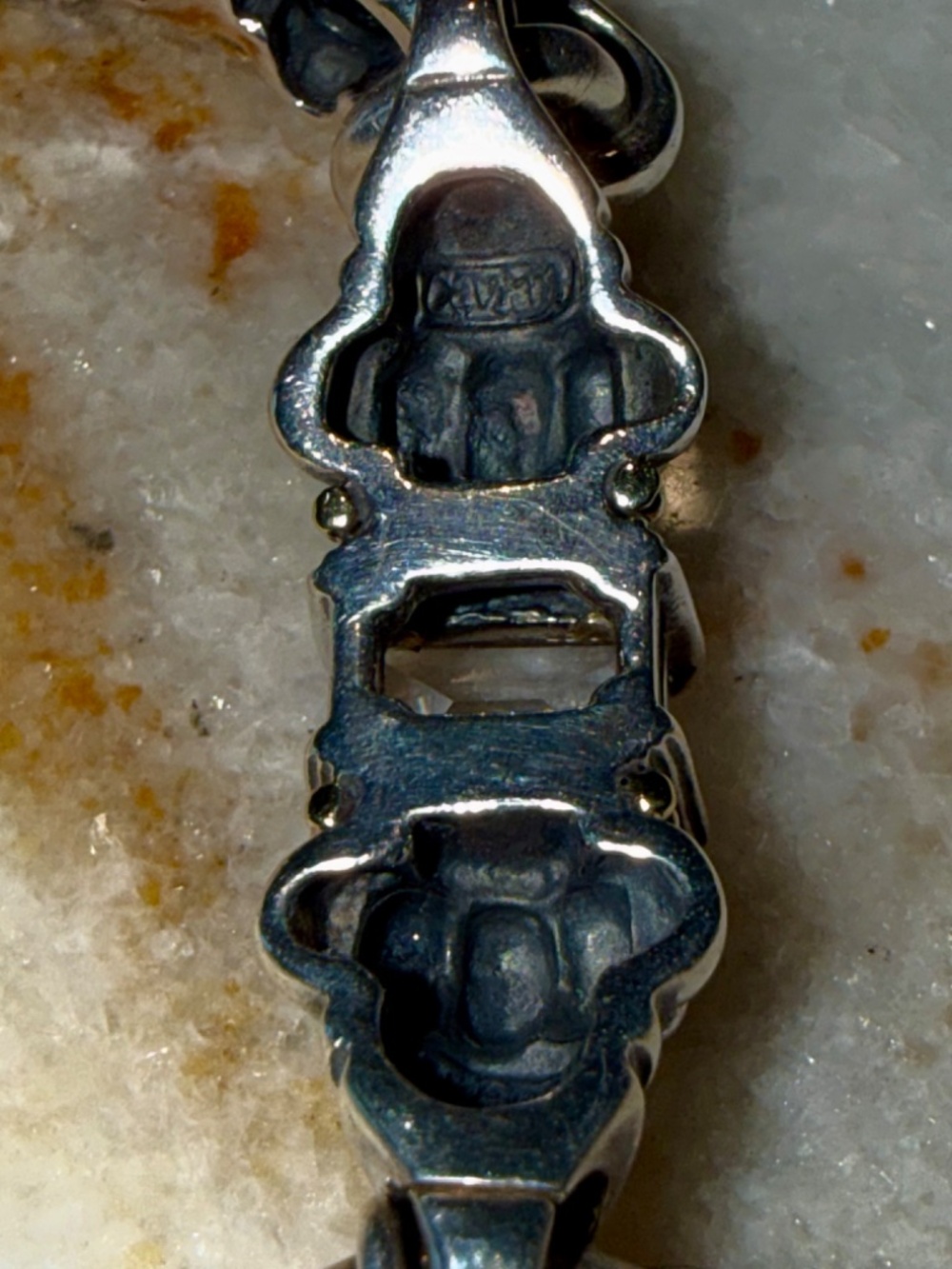 LAGOS 925 Sterling Silver 18K Gold Glacier Caviar White Topaz Link 7.5" Bracelet - Picture 8 of 16